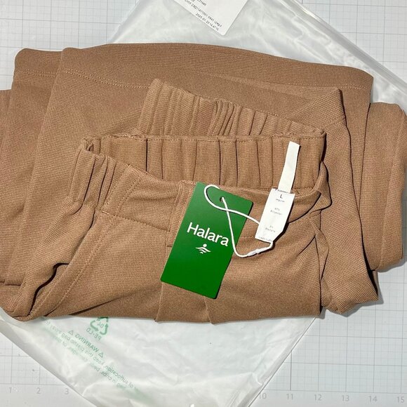 "Macchiato" Halara High Waisted Side Pocket Wide Leg Waffle Work Pants w/Tags - Picture 4 of 4